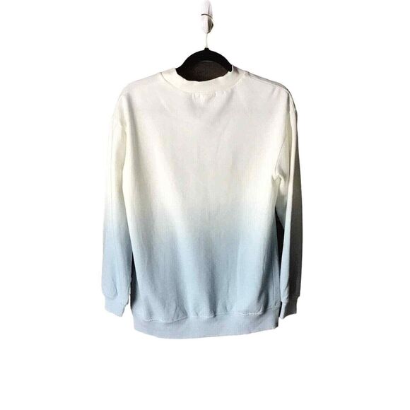 BP Womens Size Small Pullover Sweatshirt Tie Dye Ombre Blue Cream - Picture 6 of 8